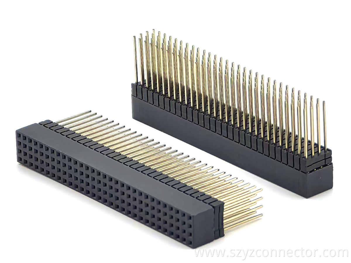 PC104 2.0mm Pitch Female Header Connector Quad-core+ Two-layer Plastic Pin Header Colloid Straight H:9.35mm 4*30P